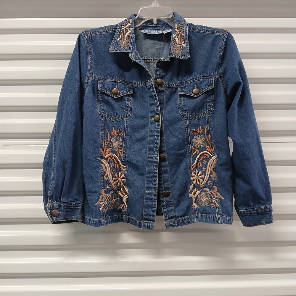 Vintage Y2K BFA Women's Denim Jean Jacket Plus Size 18P Blue Western Gorpcore